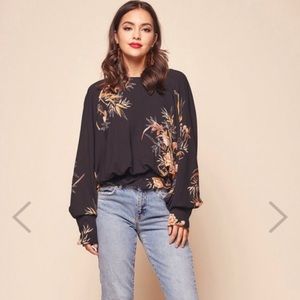 Black open back dressy top